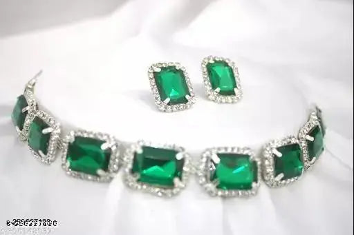 Anuttam's Kundan & Crystal Choker Necklace Set for Women
