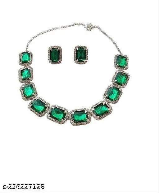 Anuttam's Kundan & Crystal Choker Necklace Set for Women
