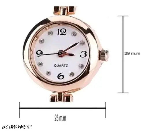 Women's Gold Plated Watch & Diamond Bracelet Combo