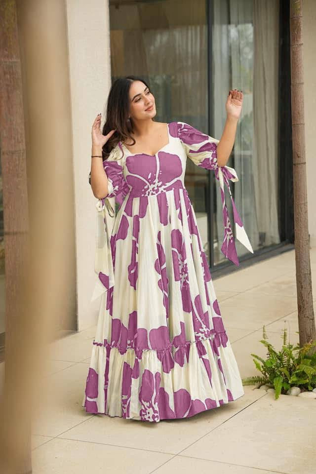 Designer Printed Kurta Gown | Elegant & Comfortable Wear
