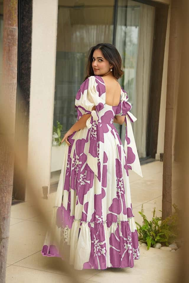 Designer Printed Kurta Gown | Elegant & Comfortable Wear