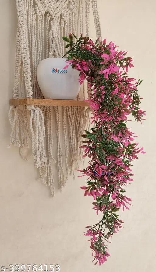 Artificial Hanging Plant with Apple Pot β Pink/Green