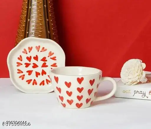 Heart-Shaped Mug & Plate Set – Gift Set