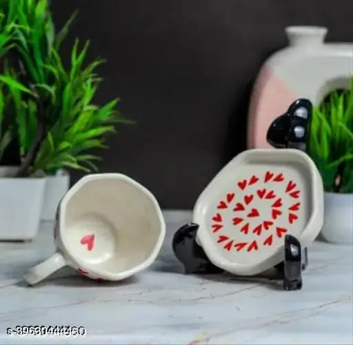 Heart-Shaped Mug & Plate Set – Gift Set