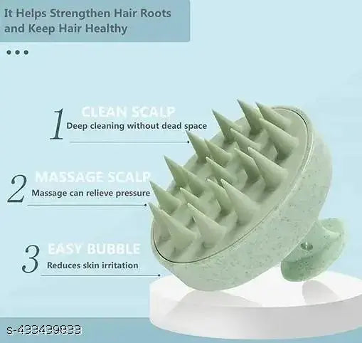 Scalp Massager Brush – Hair & Head Massager for Hair Growth, Shampoo & Wash Brush (Marble Green)