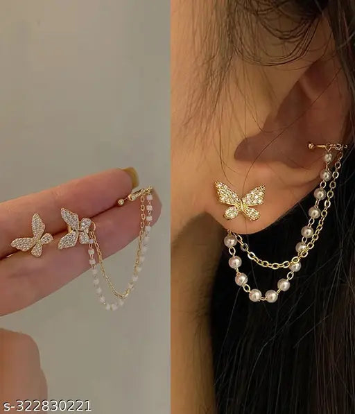 Korean Style Butterfly Earrings – Chic & charming.