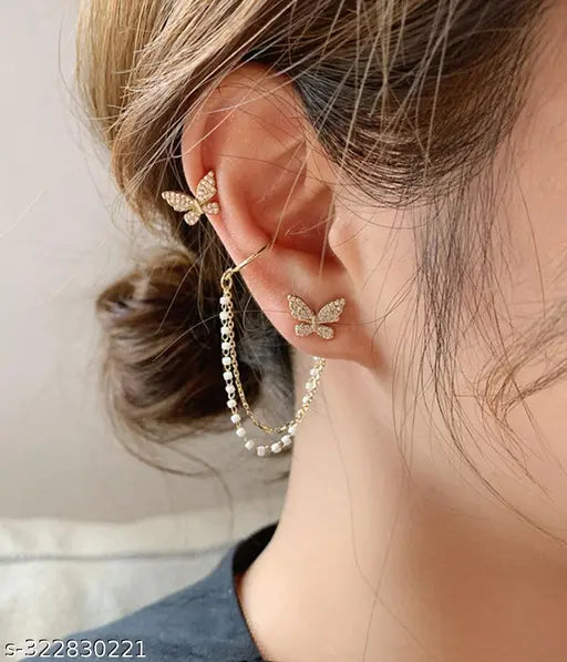 Korean Style Butterfly Earrings – Chic & charming.
