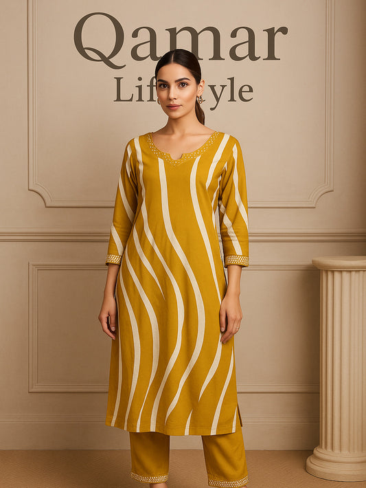 Golden Wave Cord Set – Qamar Lifestyle Exclusive