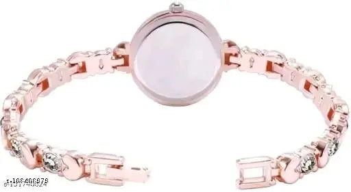 Women's Gold Plated Watch & Diamond Bracelet Combo