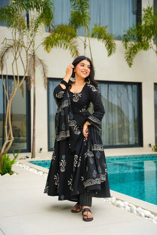 Designer Rayon Gown Set with Printed Dupatta - ALG05