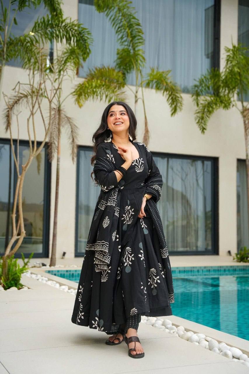 Designer Rayon Gown Set with Printed Dupatta - ALG05