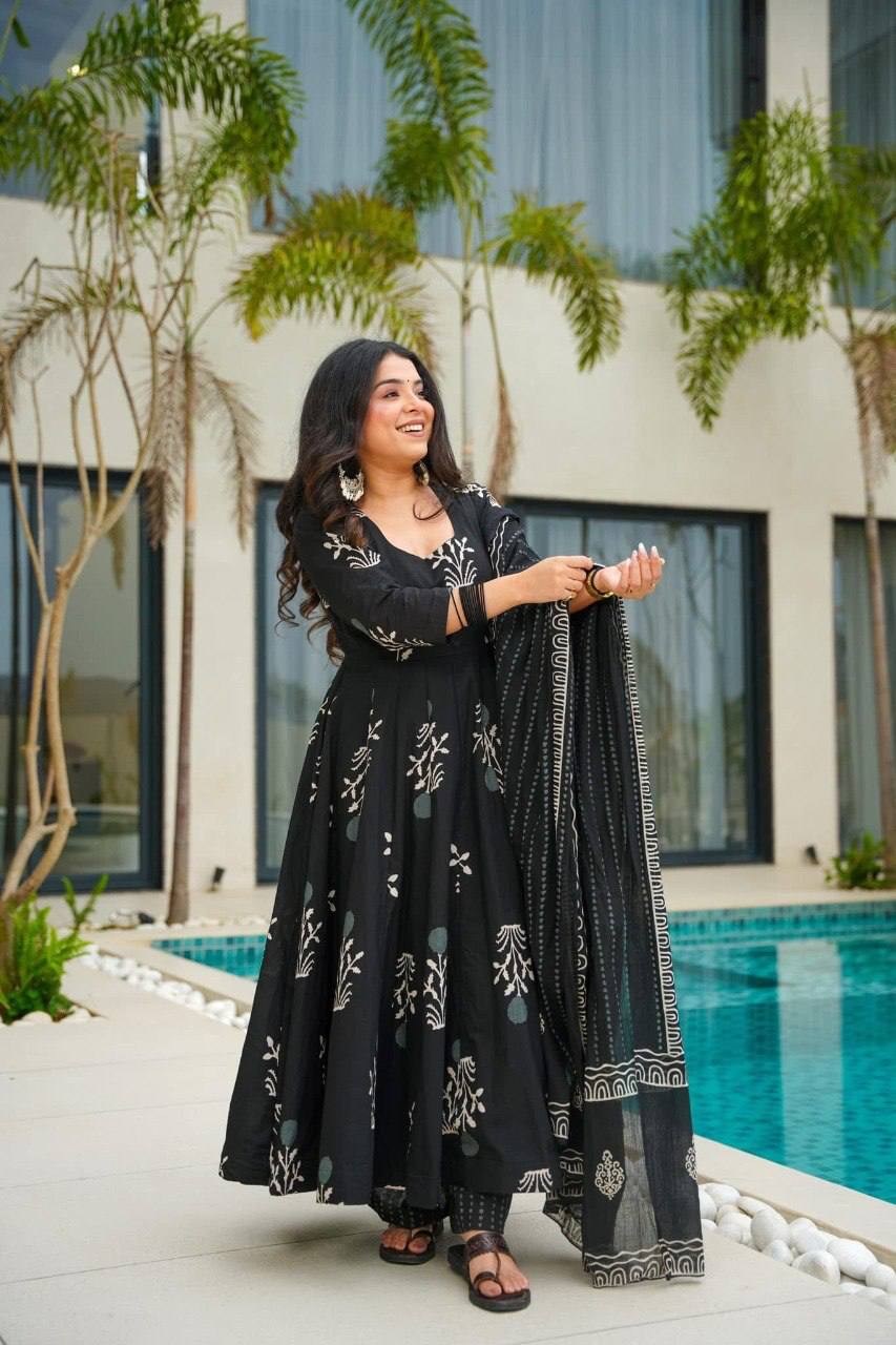 Designer Rayon Gown Set with Printed Dupatta - ALG05