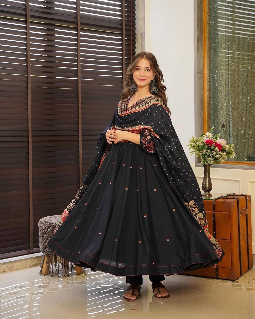Festival Special Maroon Anarkali Gown with Dupatta – ALF158