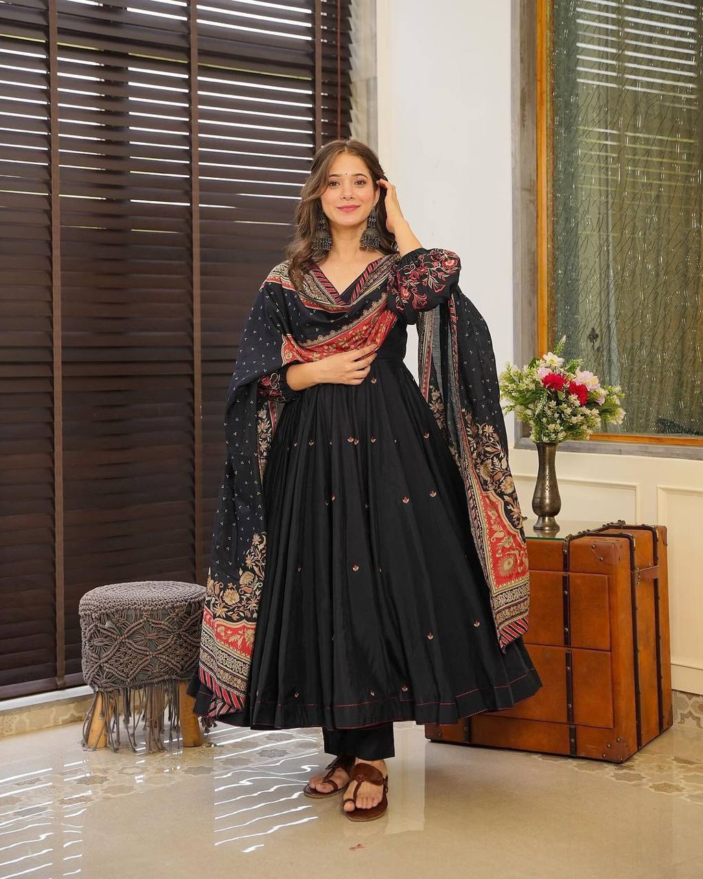 Festival Special Maroon Anarkali Gown with Dupatta – ALF158