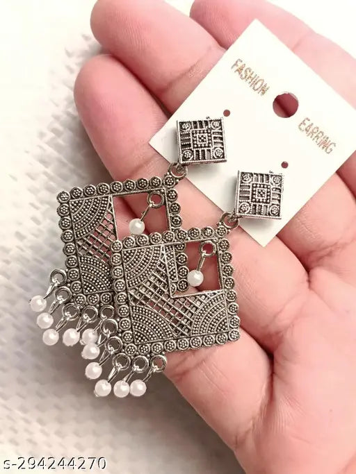 Combo of 4 Pairs Oxidised Silver Jhumki Earrings for Women & Girls
