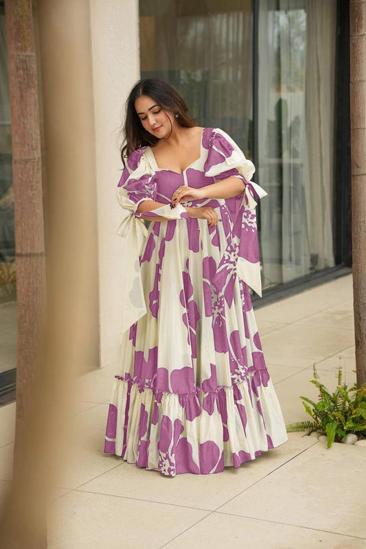 Designer Printed Kurta Gown | Elegant & Comfortable Wear