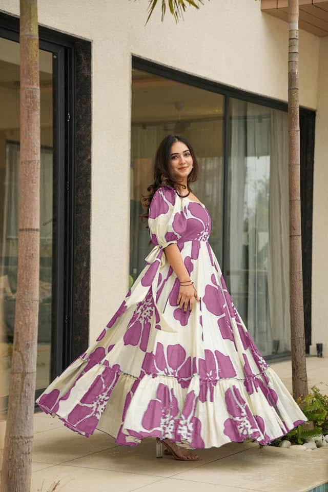 Designer Printed Kurta Gown | Elegant & Comfortable Wear