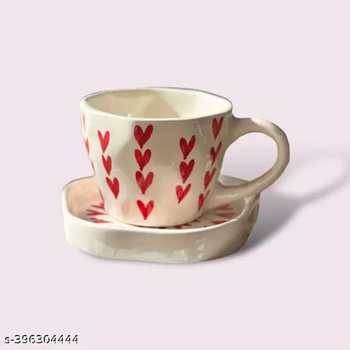 Heart-Shaped Mug & Plate Set – Gift Set