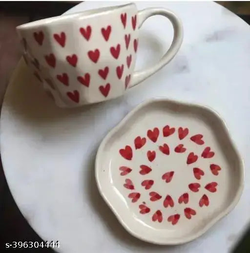 Heart-Shaped Mug & Plate Set – Gift Set