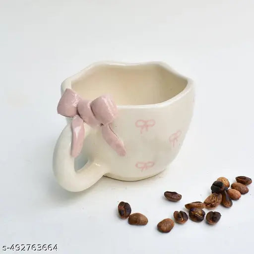 Cute Ceramic Gift Mug – Pink Bow | 200ml