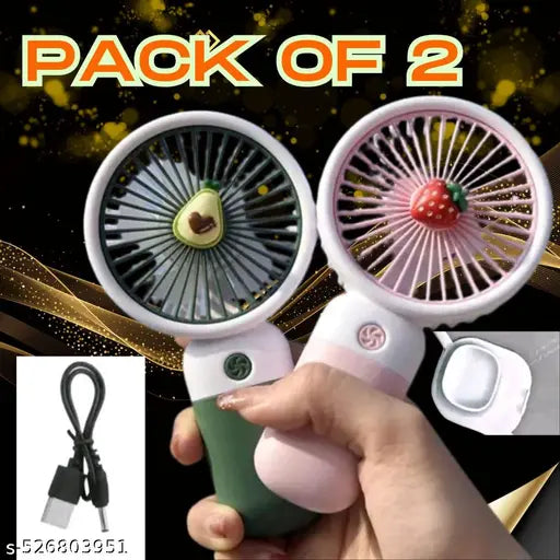 Portable USB Fan Set of 2 – Rechargeable, Handy, Compact