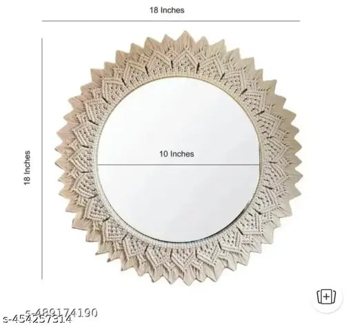 Macrame Hanging Wall Mirror - Boho Decor